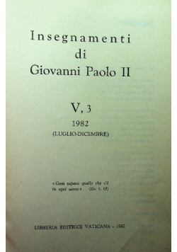Insegnamenti di Giovanni Paolo II Tom V Część III