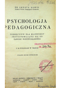 Psychologja pedagogiczna 1930 r.