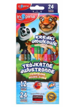 Kredki trójkątne dwustronne 12=24 kolory