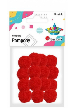 Pompony poliestrowe 18mm czerwone 15szt