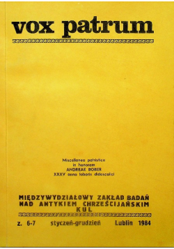 Vox Patrum nr 6-7/ 1984