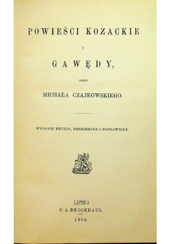 Powieści Kozackie Gawędy 1863 r.