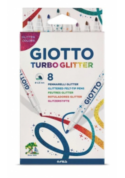 Pisaki Turbo Glitter 8 kolorów GIOTTO