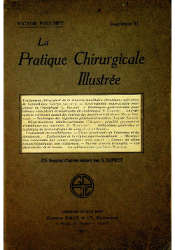 La Pratique Chirurgicale Illustree 1927 r.