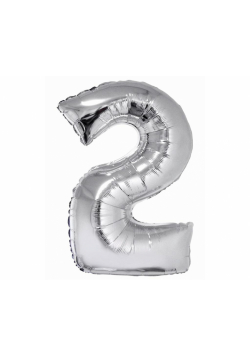 Balon foliowy Smart cyfra 2 srebrna 76cm