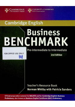 Business Benchmark Pre intermediate to Intermediate Teachers Resource Book