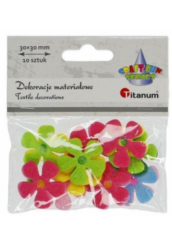 Filcowe kwiatki z pomponem w środku 30mm 10szt