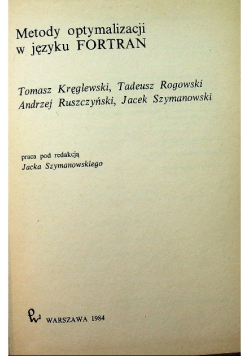 Metody optymalizacji w języku Fortran