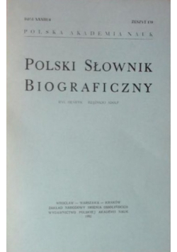 Polski słownik biograficzny Tom XXXIII / 4 Zeszyt 139