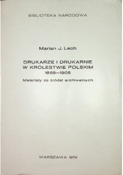 Drukarze i drukarnie w królestwie polskim 1869 - 1905