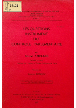 Les questions instrument du controle parlementaire