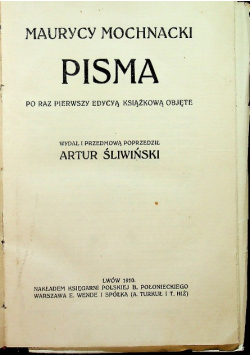 Mochnacki Pisma 1910 r.