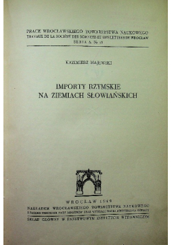 Importy rzymskie na ziemiach słowiańskich 1949 r.