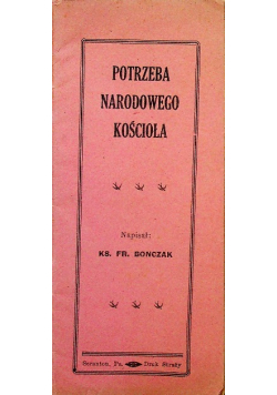 Potrzeba narodowego kościoła