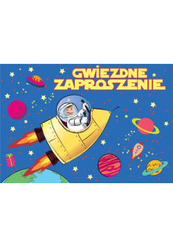 Zaproszenie ZZ-053 Urodziny rakieta (5 szt.)