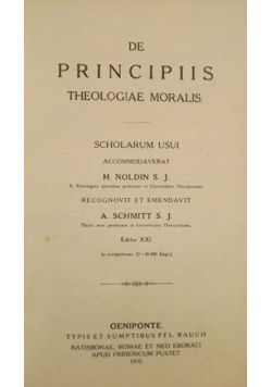 De Principiis Theologiae Moralis 1931 r.