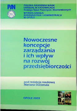 Nowoczesne koncepcje zarządzania i ich wpływ na rozwój przedsiębiorczości