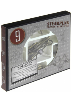 Łamigłówki metalowe 9 szt Steampunk szary G3