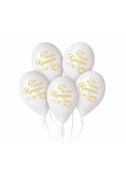 Balony premium hel Pierwsza Komunia 32cm 5szt
