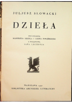 Słowacki Dzieła Tom 17 i 18 1930 r.