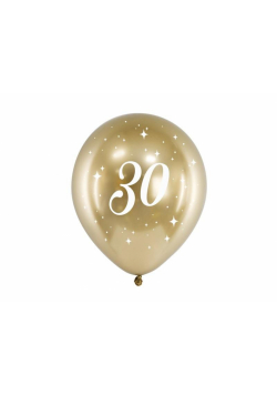 Balony Glossy 30-stka złote 30cm 6szt