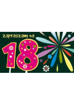 Zaproszenie 18-tka - Fajerwerki (5szt) AVANTI