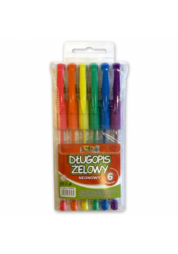 Długopis żelowy neonowy 6 kolorów PENMATE