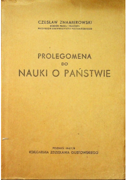 Prolegomena do nauki o państwie 1948 r.