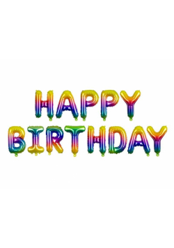 Balon foliowy Happy Birthday 340x35cm tęczowy