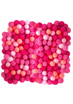 Pompony poliestrowe różowe 1cm różowy 120szt mix