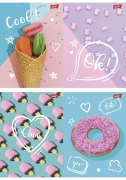 Zeszyt A5  w kratkę 60 kartek Pastel 10 sztuk mix