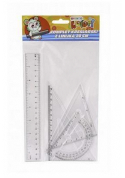 Komplet kreślarski z linijką 20cm PENMATE