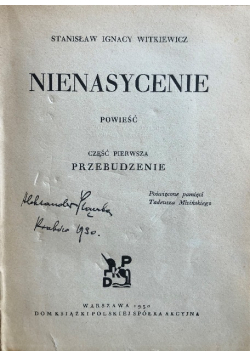 Nienasycenie Część I 1930 r.