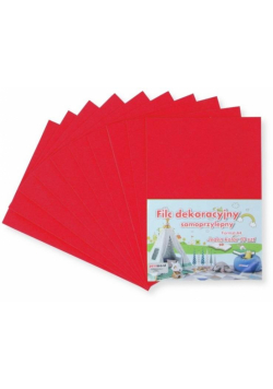Filc A4 samoprzylepny czerwony 20x30cm 10szt