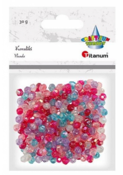 Koraliki plastikowe fasetowane mix 30g