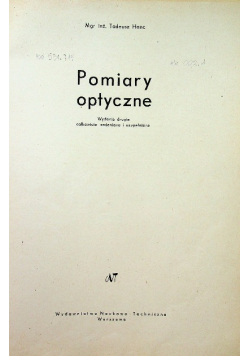 Pomiary optyczne