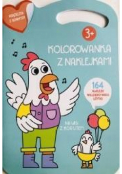 Kolorowana z naklejkami. Na wsi z kogutem