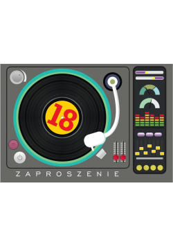 Zaproszenie ZZ-055 Urodziny 18 DJ (5 szt.)
