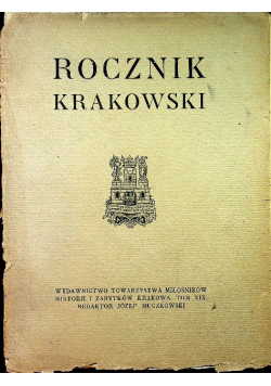 Rocznik Krakowski Tom XIX 1923 r.