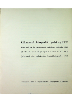 Almanach fotografiki polskiej 1962