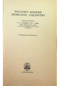 Mellors modern inorganic chemistry