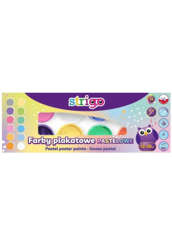 Farby plakatowe pastelowe 20ml 8 kolorów STRIGO