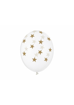 Balony Gwiazdki Crystal Clear 30cm 6szt