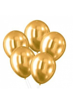 Balony z efektem chromu złote 30cm 5szt