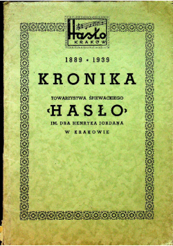 Kronika towarzystwa śpiewackiego hasło 1939 r.