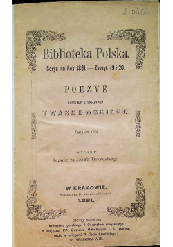 Poezye Samuela z Skrzypny Twardowskiego 1861r.