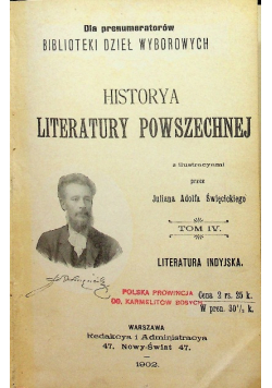 Historya Literatury powszechnej Tom IV Literatura indyjska 1902 r .
