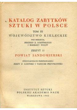 Katalog zabytków sztuki w polsce Powiat Sandomierski
