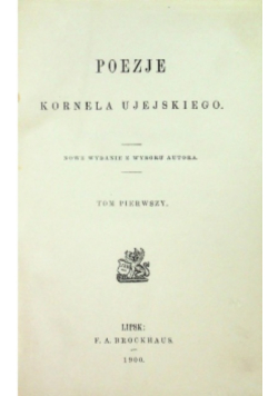 Ujejski Poezye  Tom 2 1900 r.
