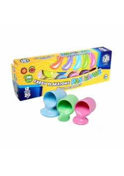 Farby plakatowe pastel 12 kolorów 20ml ASTRA